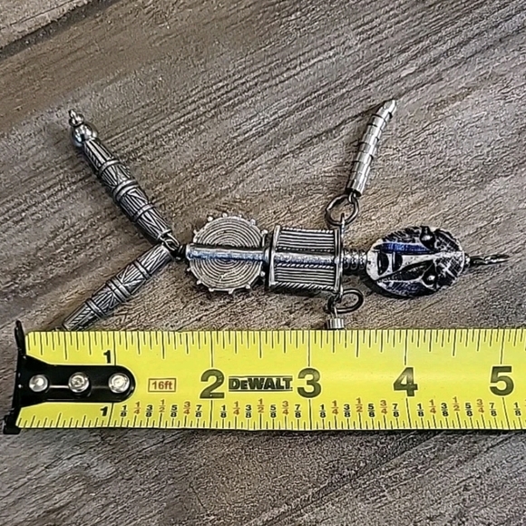 Vtg Mixed Metal Human Replica Carved Face Figure Pendant - Picture 8 of 11